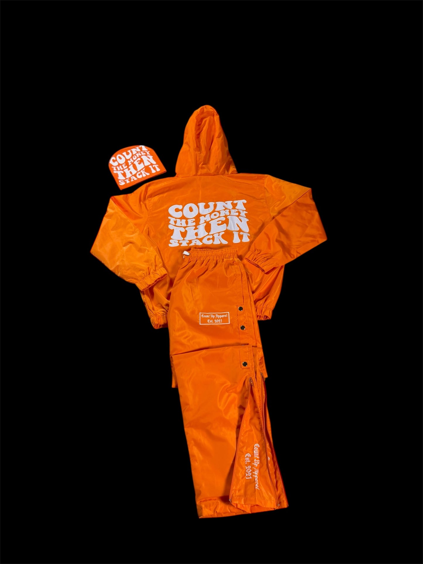 Orange Windbreaker Set/Beanie