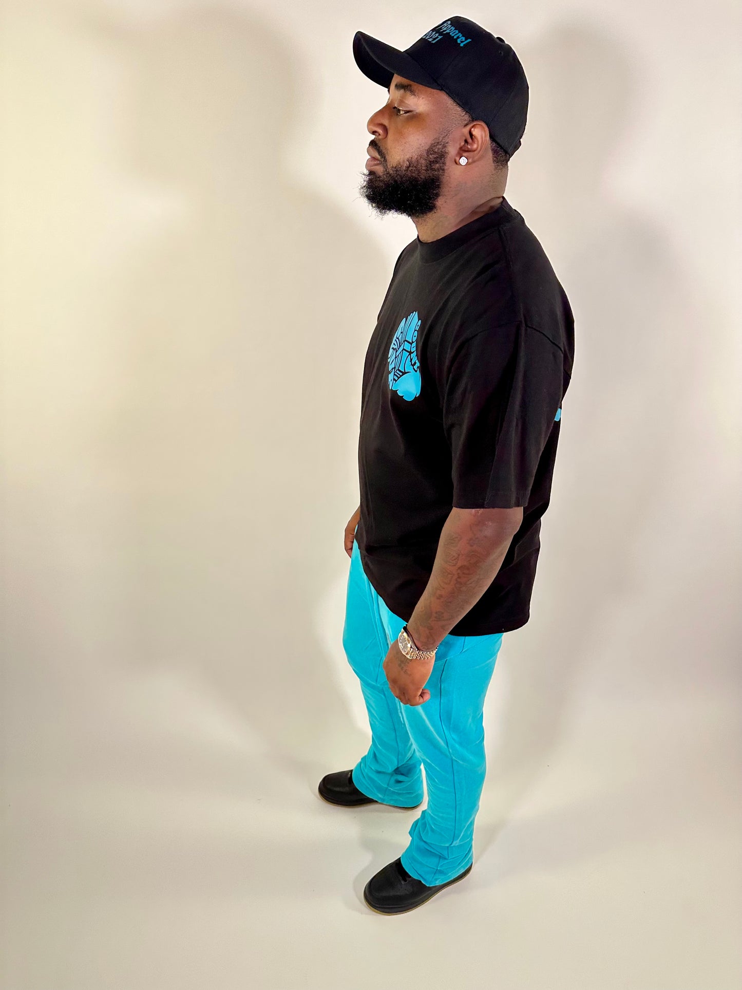 Teal/Black Stack Jogger Set