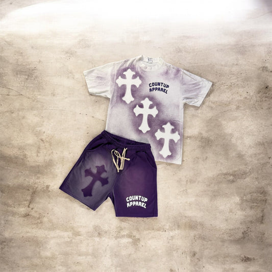 Purple&White Cross Set
