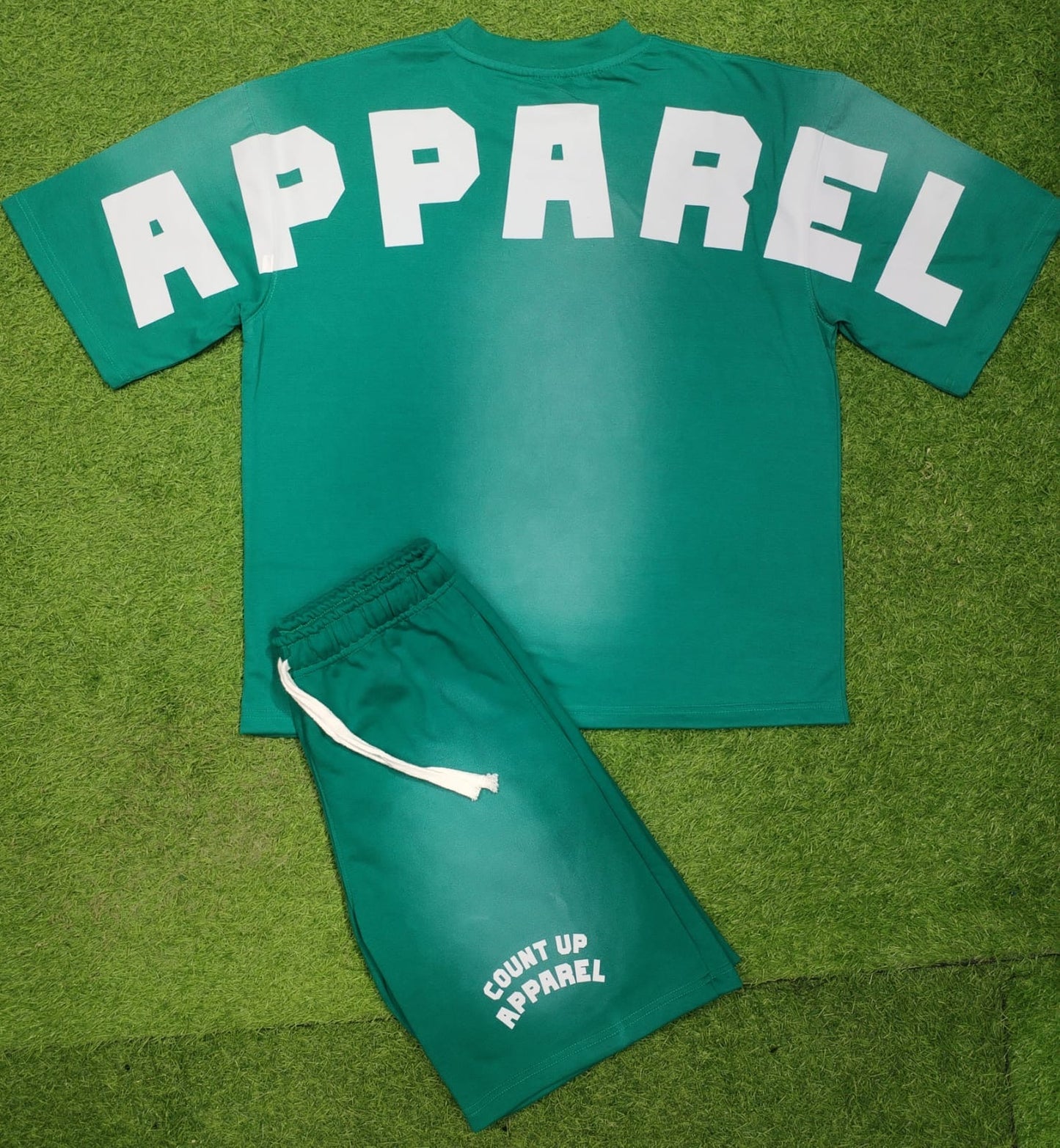Teal/White Short Set
