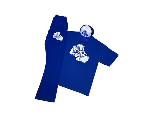 Blue/White Stack Joggers Set