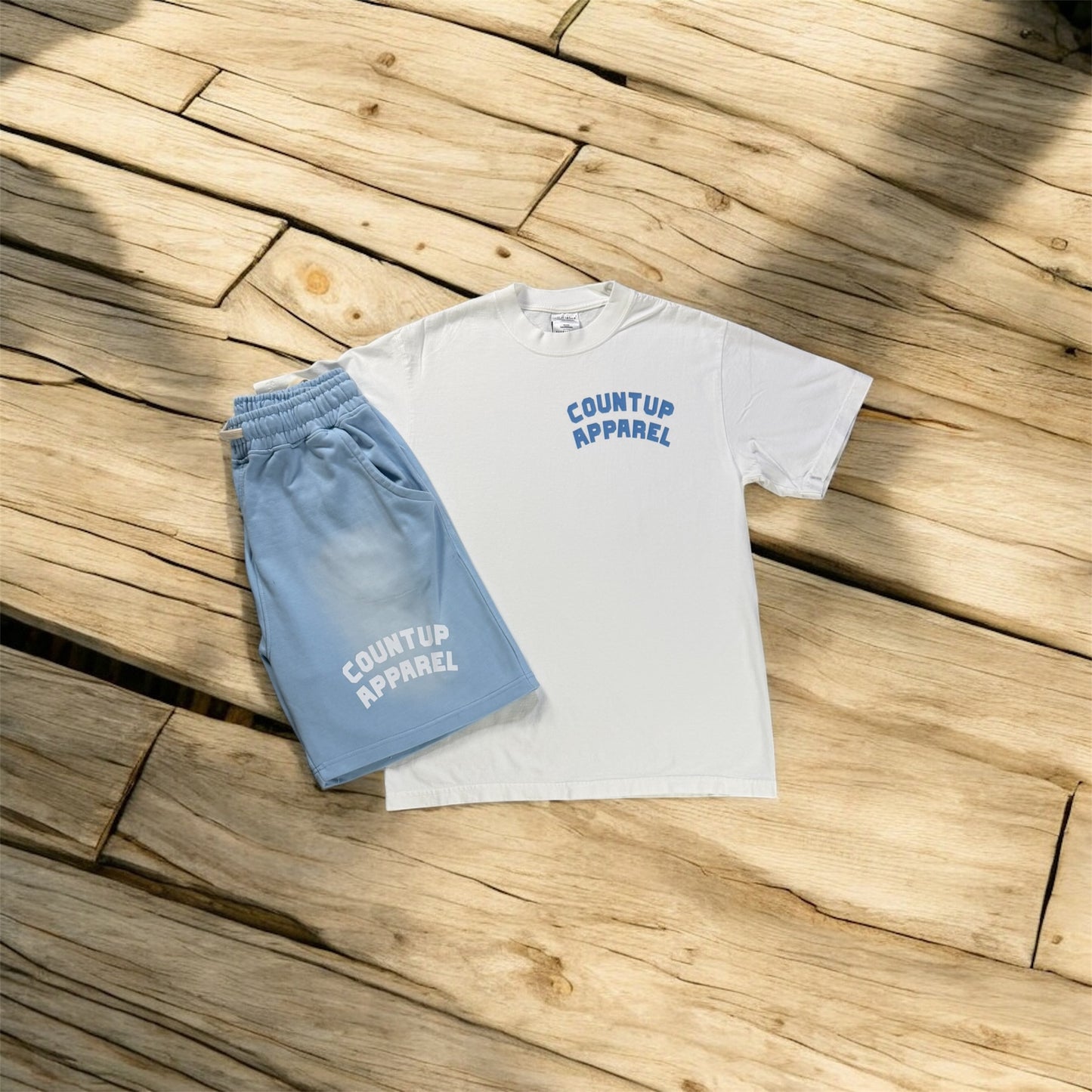 Sky Blue Sun Faded Short Set