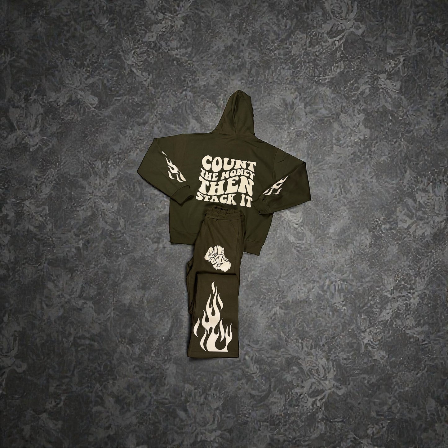 Olive Green/Cream Stack Set/Hat