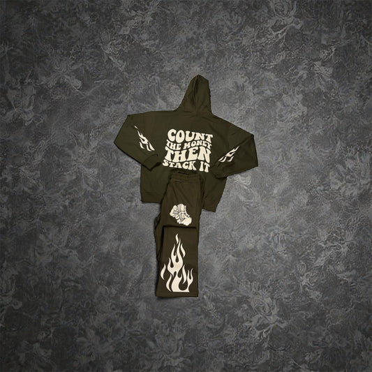 Olive Green/Cream Stack Set/Hat