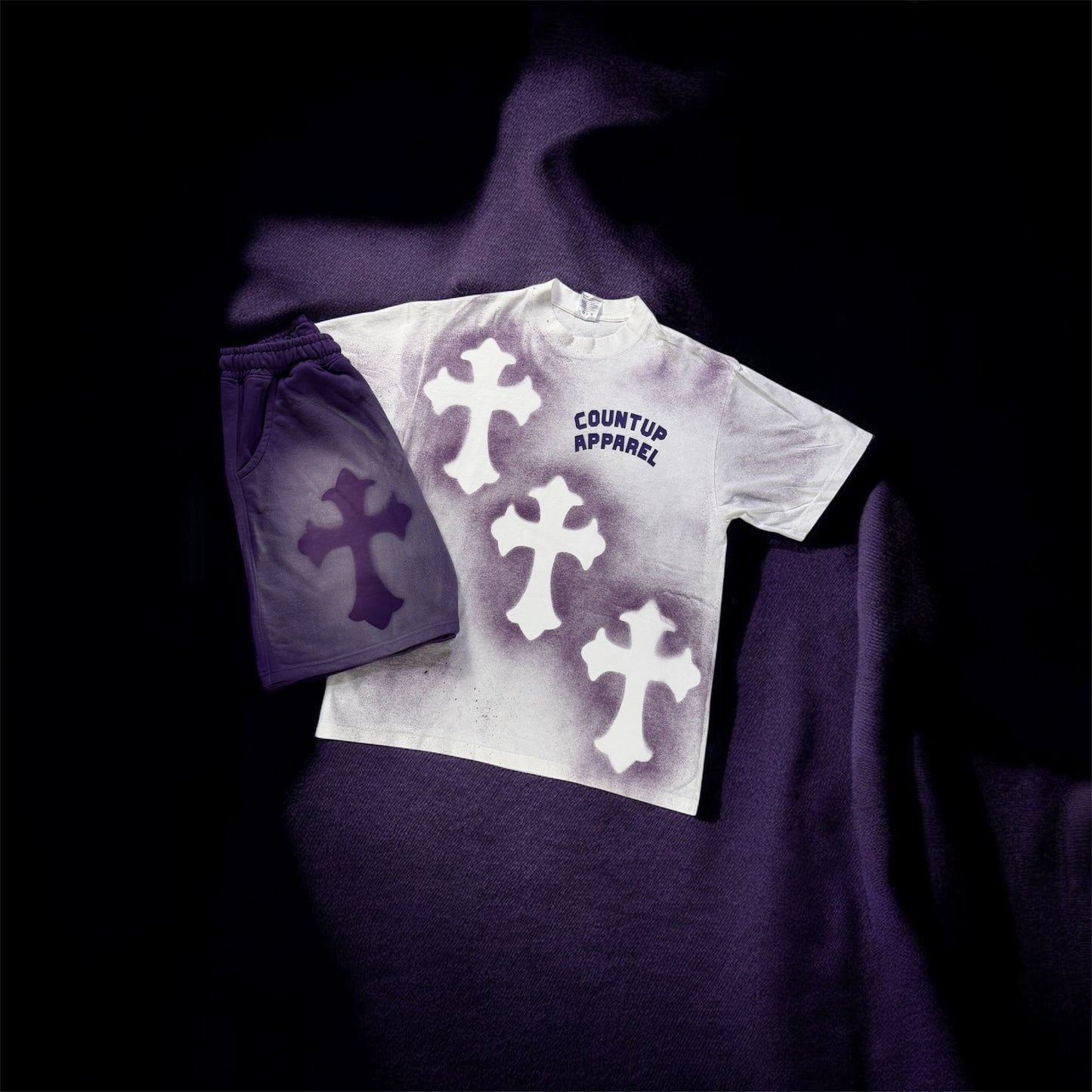 Purple&White Cross Set
