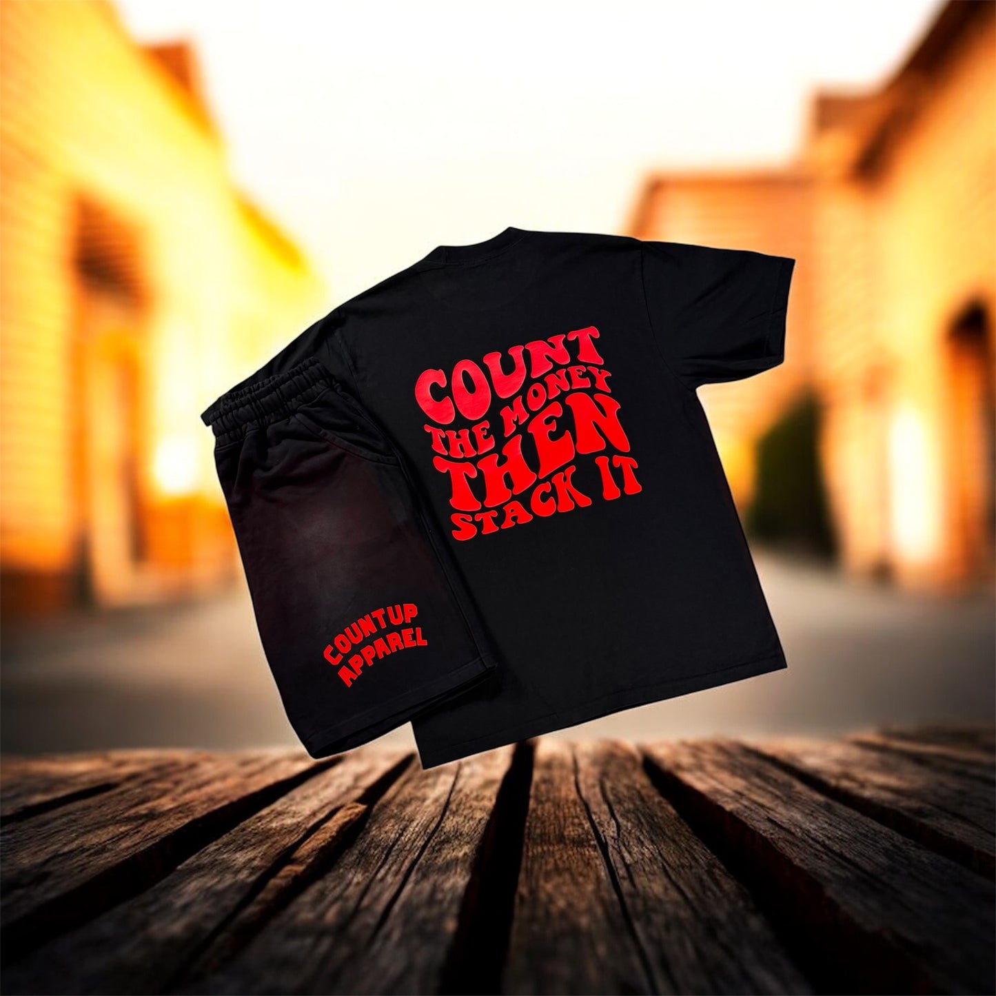 Black&Red Cross Short Set