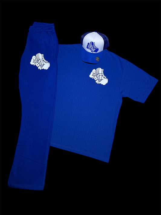 Blue/White Stack Joggers Set