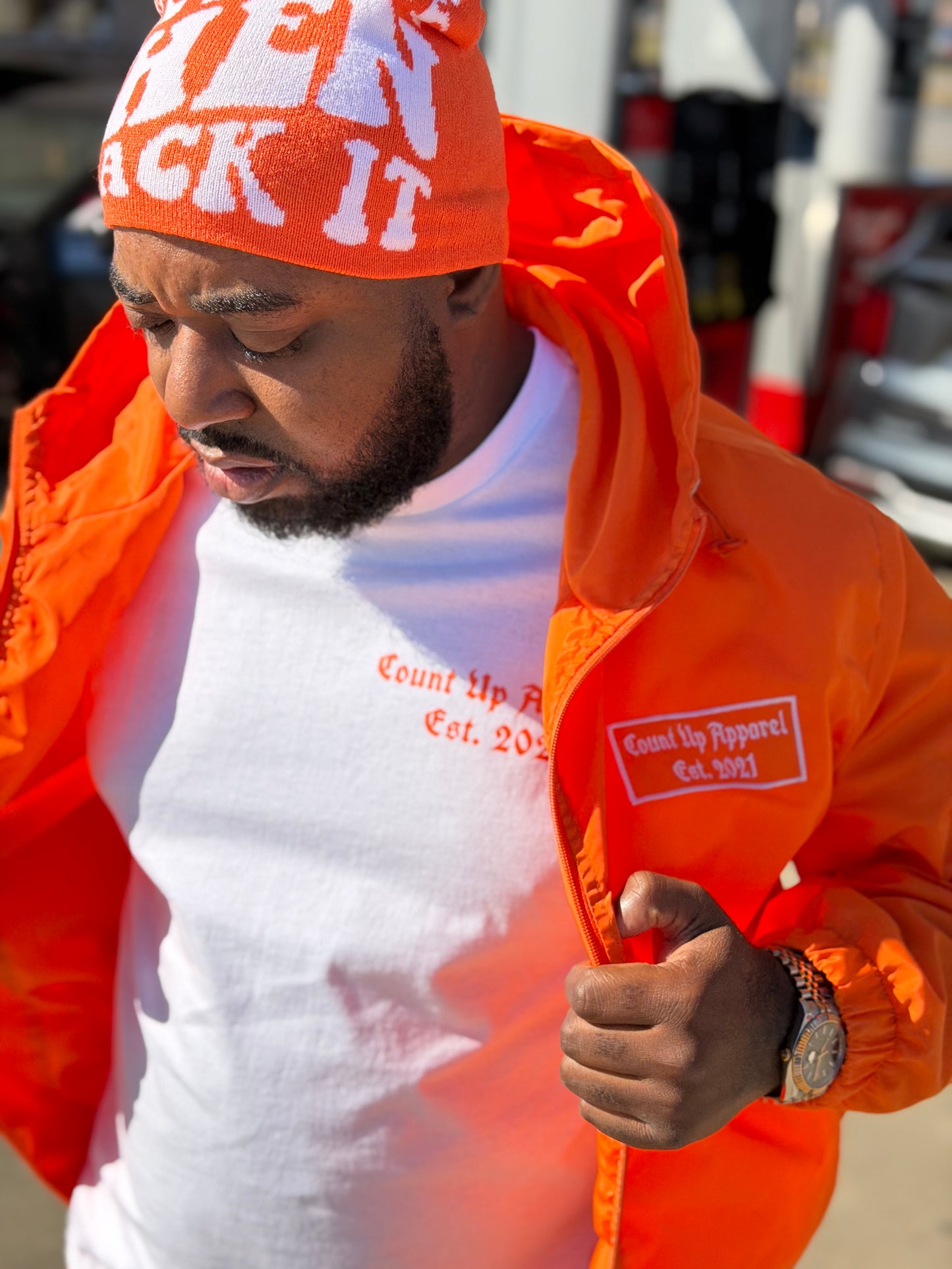 Orange Windbreaker Set