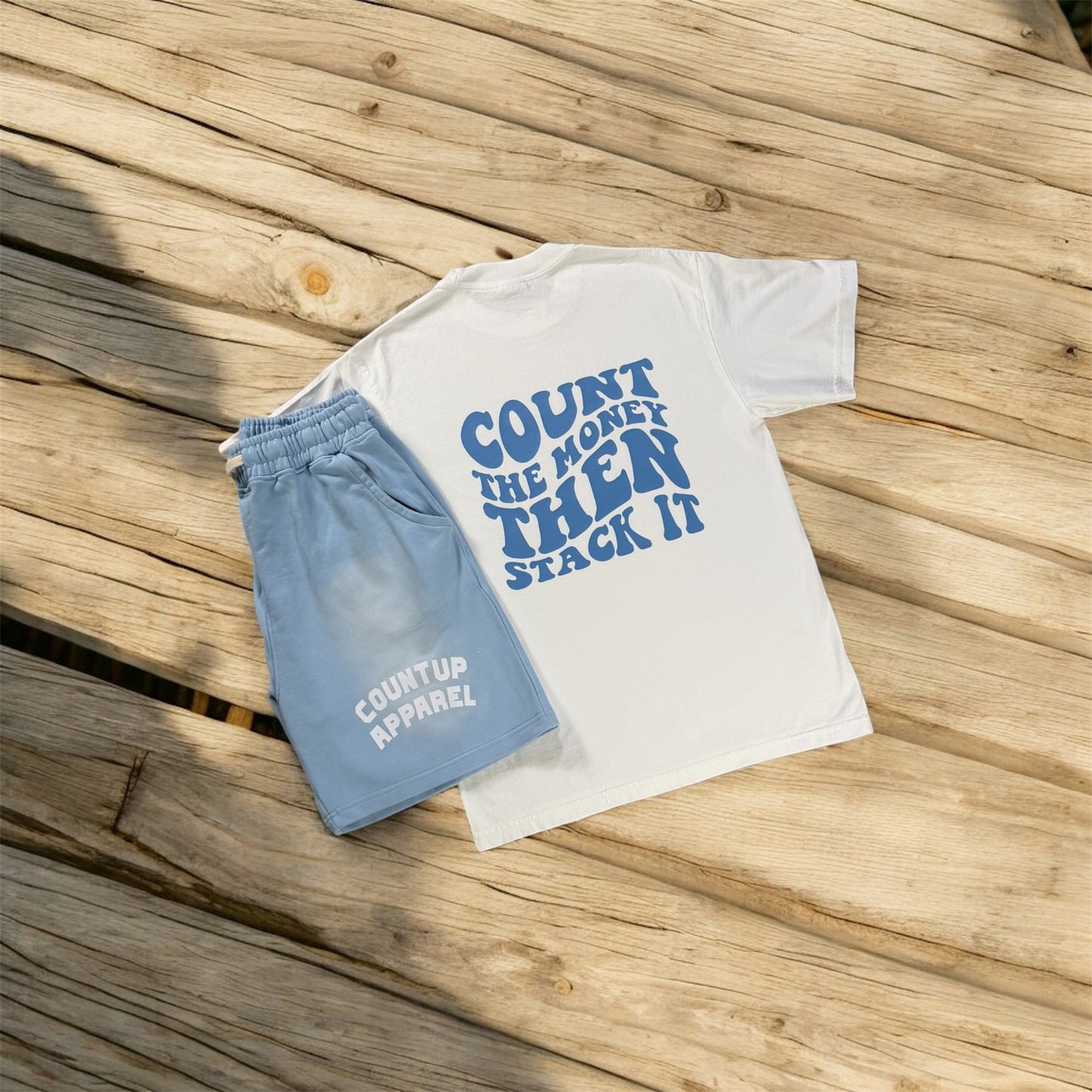 Sky Blue Sun Faded Short Set