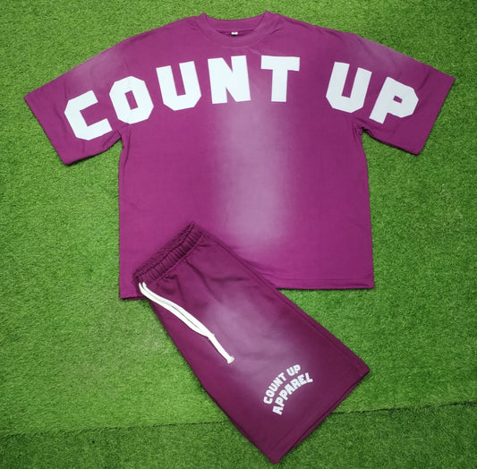 Purple/White Short Set
