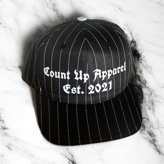 Black/White Pinstripe SnapBack Har