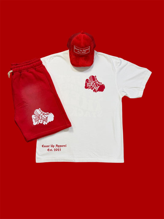 Red&White Short Set